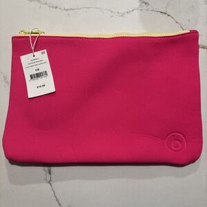 Cotton On Body Neoprene Bikini Bag Cosmetic Bag  Neon Pink Lemon Zest